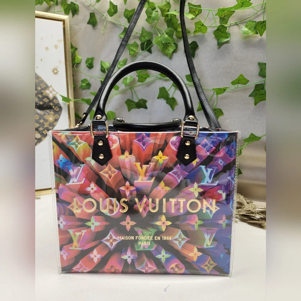 Authentic Louis Vuitton Vibrant Multicolor Retail Shopping Bag in A PVC Tote - Picture 3 of 10